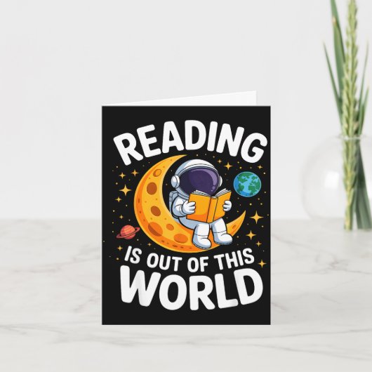 読書は宇宙の果てしなく面白い本を読むこと カード (正面)