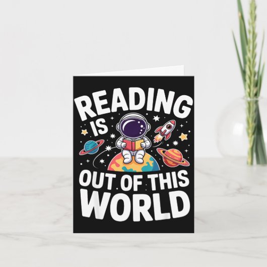 読書は宇宙の果てしなく面白い本を読むこと カード (正面)