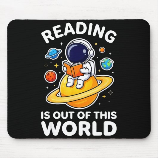 読書は宇宙の果てしなく面白い本を読むこと マウスパッド (正面)