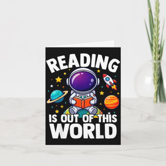 読書は宇宙の果てしなく面白い本好きな世界 カード (正面)
