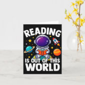 読書は宇宙の果てしなく面白い本好きな世界 カード (黄色い花)