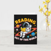 読書は宇宙の果てしなく面白い本 カード (黄色い花)