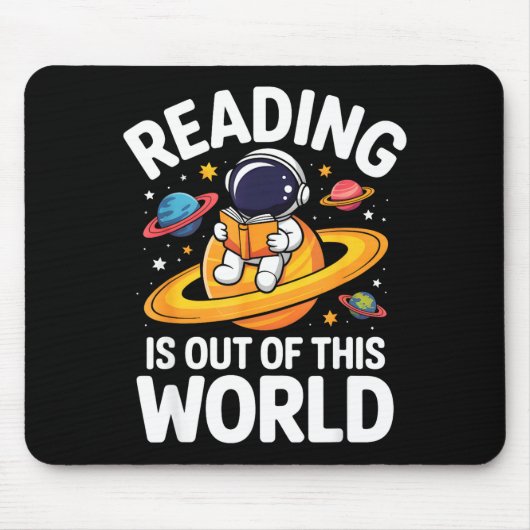 読書は宇宙の果てしなく面白い本 マウスパッド (正面)