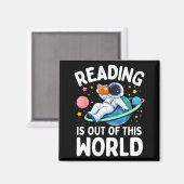 読書は宇宙を超えたスペースアストロノーツ マグネット (正面/裏面)