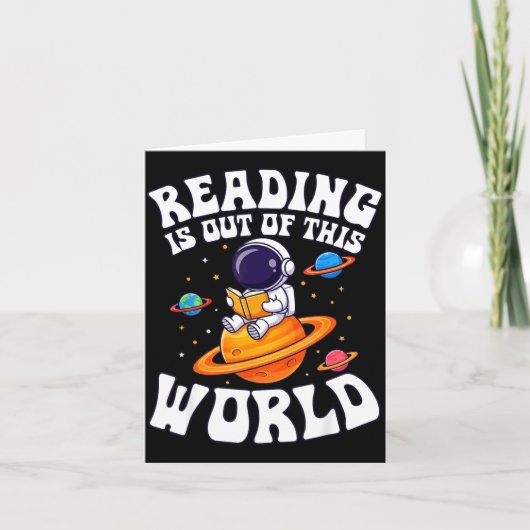 読書は宇宙を超えた宇宙飛行士の面白い本 カード (正面)
