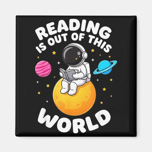 読書は宇宙を超えた最高に面白い本を読むことだ マグネット (正面)