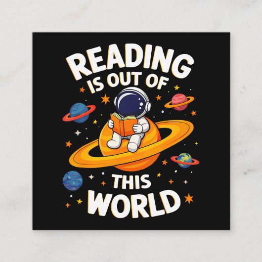 読書は宇宙を超えて スクエア名刺 (正面)