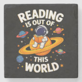 読書は宇宙を超えて ストーンコースター (正面)