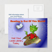 読書は宇宙を超えて ポストカード (正面/裏面)