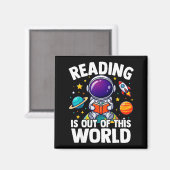 読書は宇宙レベルの面白さ！本好きにはたまらない マグネット (正面/裏面)