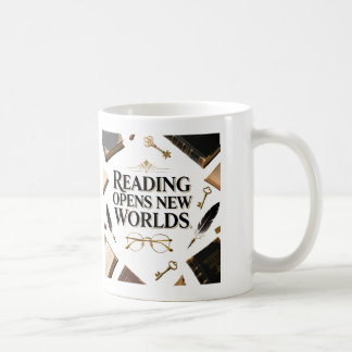 読書は新しい世界を切り開く 本好き グラフィック コーヒーマグカップ
