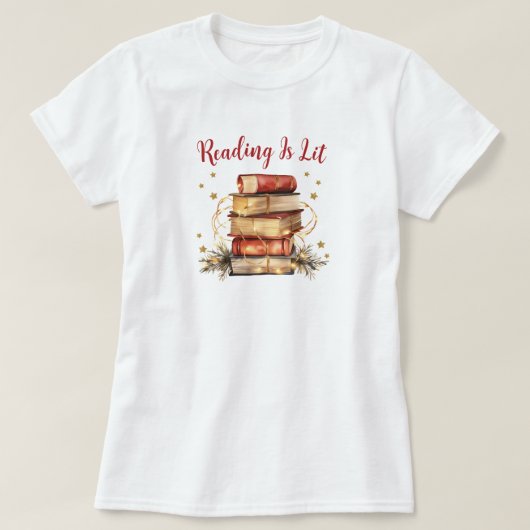 読書は最高、本の愛好家 Tシャツ (デザイン正面)