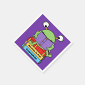 読書は楽しい かわいい 本好きなエイリアン スタンダードカクテルナプキン (角)