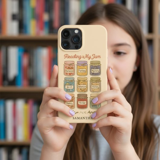 読書は私のジャム 可愛い本好きジャンル瓶 Case-Mate iPhoneケース