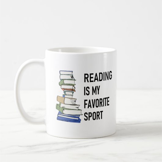 読書は私の好きなスポーツ コーヒーマグカップ (左)