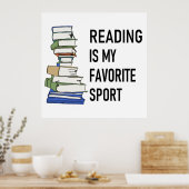 読書は私の好きなスポーツ ポスター (キッチン)