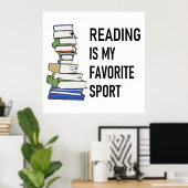 読書は私の好きなスポーツ ポスター (ホームオフィス)