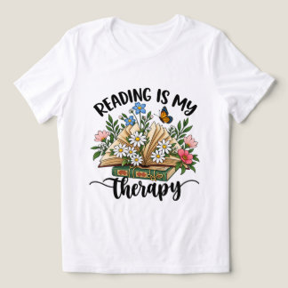 読書は私の療しフラワーブックTシャツ トライブレンドTシャツ