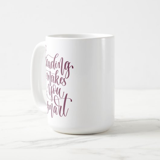 読書は頭が切れるに作ります コーヒーマグカップ (正面左)