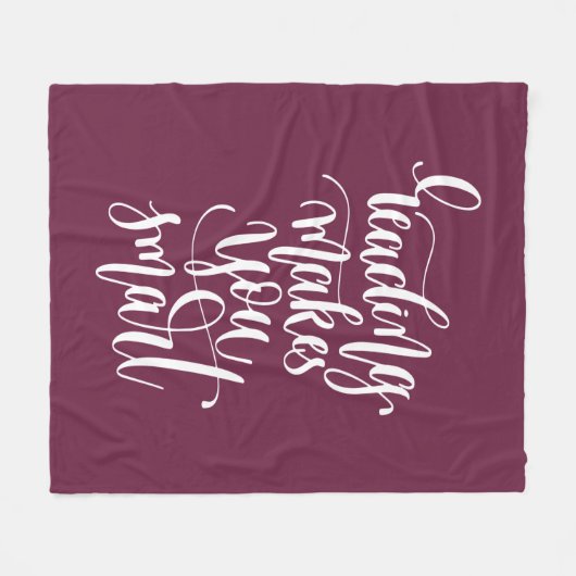 読書は頭が切れるに作ります フリースブランケット (正面(横))