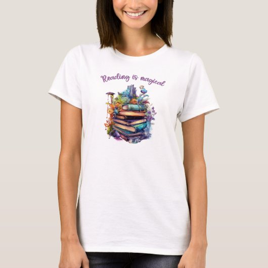 読書は魔法 Tシャツ (正面)