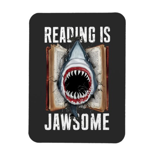 読書はJawsome!楽しい読書愛好家へ マグネット (縦)