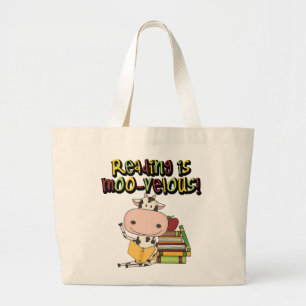 読書はMoovelousです ラージトートバッグ