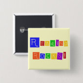 読書はTシャツおよびギフトを揺すります 缶バッジ (正面&裏面)