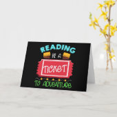 読書ギフト 読書は冒険へのチケット カード (黄色い花)