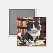 読書タイム 猫 マグネット (正面/裏面)