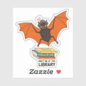 読書バット | 本好きな図書館員 シール (シート)