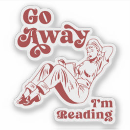 読書中です邪魔しないで アンティークな女性の読書 シール