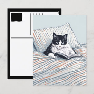 読書中の猫 シーズンポストカード