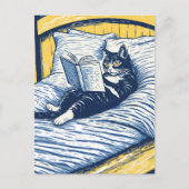 読書中の猫 シーズンポストカード (正面)