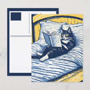 読書中の猫 シーズンポストカード