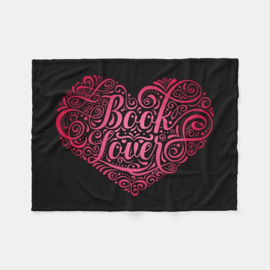 読書人向け本愛書道ハート フリースブランケット (正面(横))