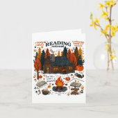 読書会の隠れ家 ゴースト 読書好き 笑える ハロウィン カード (黄色い花)