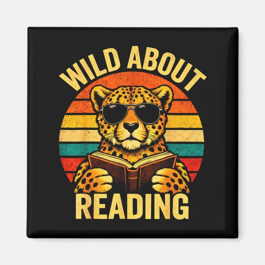 読書好きなチーターの面白い動物のミーム マグネット (正面)