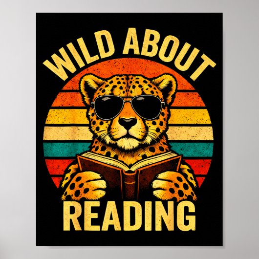 読書好きなヒョウの面白い動物のミーム ポスター (正面)