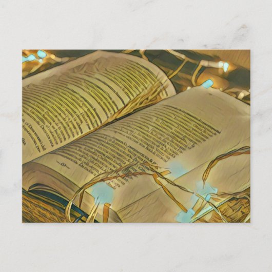 読書好きな人のための図書館司書へのプレゼント ポストカード (正面)