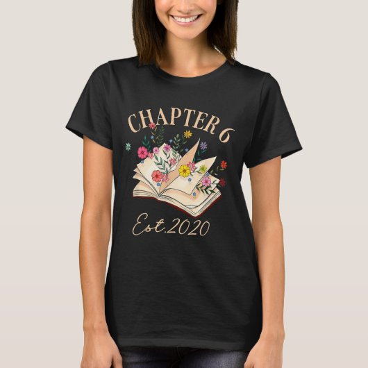 読書好きな6歳の誕生日おめでとう 6th Birthday Tシャツ (正面)