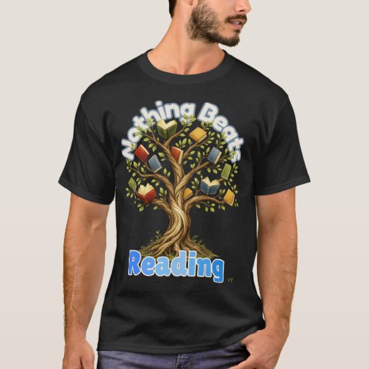 読書好きにはたまらないブックツリー教師ギフト Tシャツ (正面)