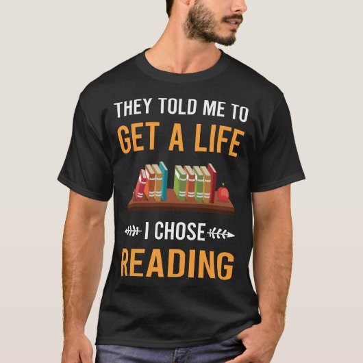 読書好きのためのリーディングブック本 Tシャツ (正面)