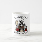 読書好きのための面白いスケルトンデザインの本好きグッズ Read Books Drink Coffe コーヒーマグカップ (中央)