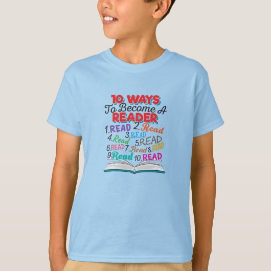 読書好きのための10のステップ Tシャツ (正面)