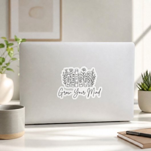 読書好きのための「Grow Your Mind Book Lover Reading is Love シール