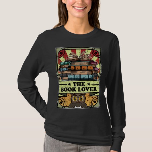 読書好きのタロットカード占い本の虫 Tシャツ (正面)