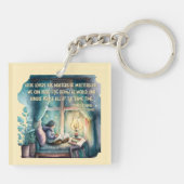 読書好きはタスクの数々の達人 キーホルダー (裏面)