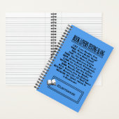 読書好きメールや文字を打つスラング黒い文字 ノートブック (内側)