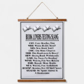 読書好きメールや文字を打つスラング黒い文字 吊り下げ型タペストリー (正面)